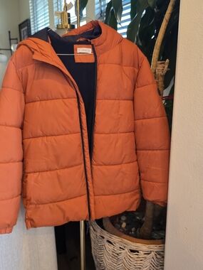 Mango Kids Orange Puffer Jacket